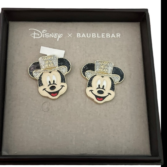 Disney Bauble bar Mickey hat new years earrings NIB - Picture 5 of 6